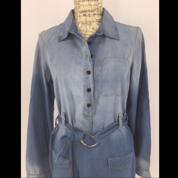 Eighty Eight Premium Sz Small Chambray Mini Dress - Picture 5 of 11